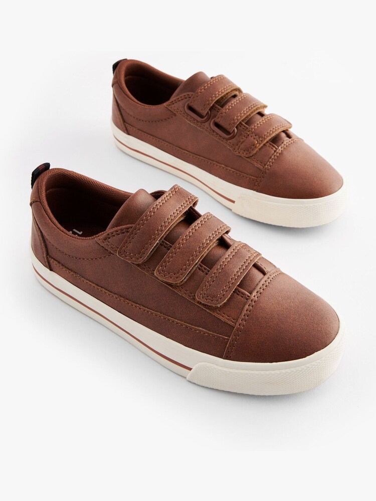 Tan Brown Wide Fit (G) Strap Touch Fastening Shoes - Image 1 of 4