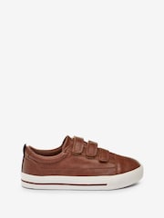 Tan Brown Wide Fit (G) Strap Touch Fastening Shoes - Image 2 of 4