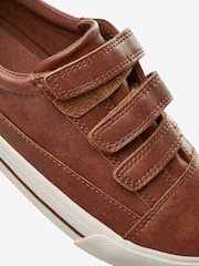 Tan Brown Wide Fit (G) Strap Touch Fastening Shoes - Image 4 of 4