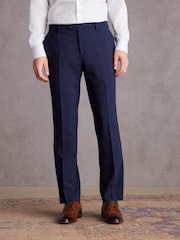 Bright Blue Regular Fit Signature Tollegno Italian Fabric Suit Trousers - Image 1 of 9