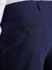 Bright Blue Regular Fit Signature Tollegno Italian Fabric Suit Trousers - Image 4 of 9