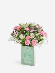 Pale Pink Pastel Posy Bouquet in Book Vase - Image 3 of 4