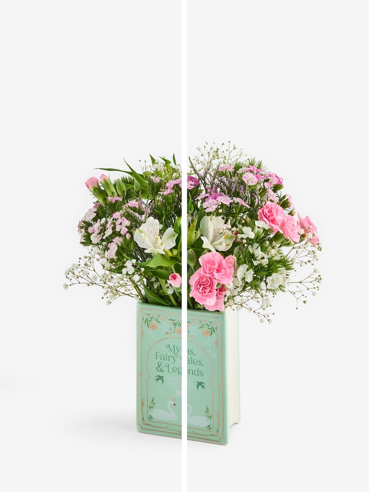 Pale Pink Pastel Posy Bouquet in Book Vase - Image 4 of 4 Pale Pink Pastel Posy Bouquet in Book Vase - Image 4 of 4