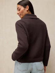 Brun - White Stuff Rib Scarf Cardigan - Bild 3 av 6
