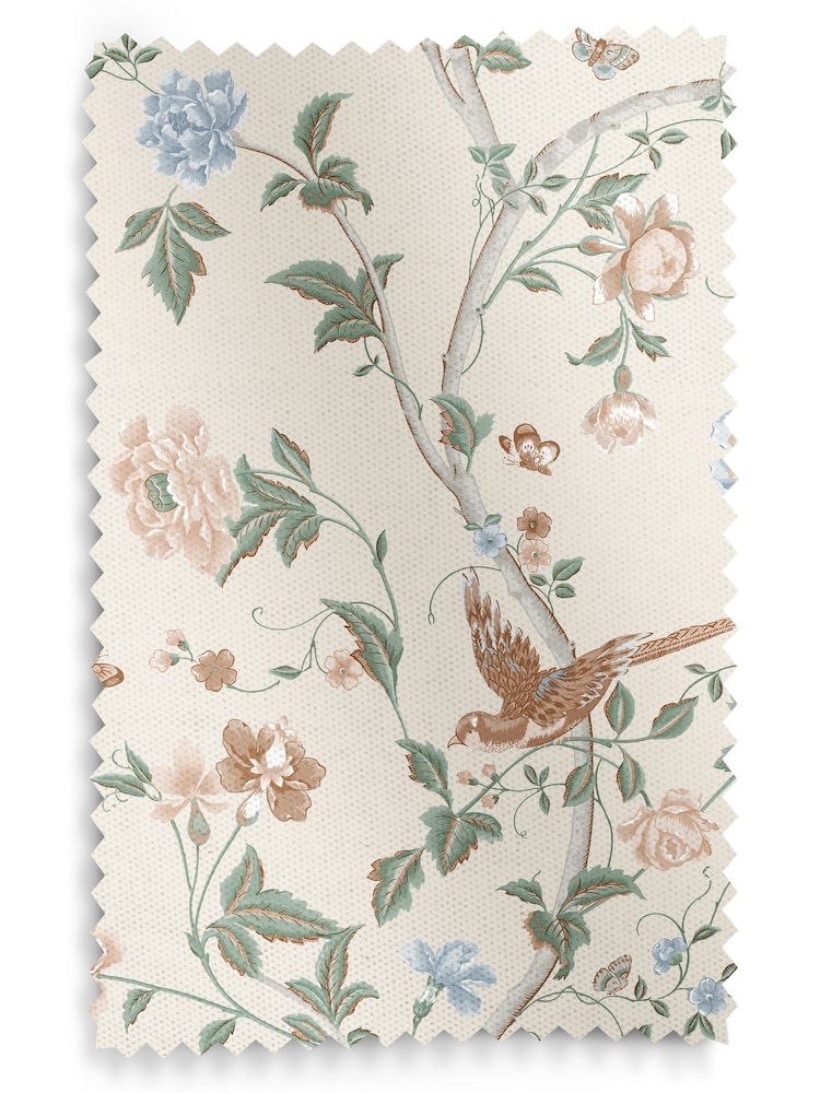 Laura Ashley Sage Apricot Summer Palace Made to Measure Curtains - Image 9 of 9