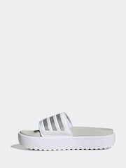 adidas White Adilette Sanals - Image 2 of 9