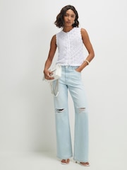 River Island White Sleeveless Knit Scallop Vest - Image 2 of 4