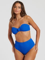 South Beach Blue Wave Crinkle Bandeau Bikini Set - Image 1 of 4