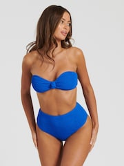 South Beach Blue Wave Crinkle Bandeau Bikini Set - Image 3 of 4