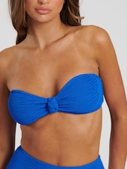 South Beach Blue Wave Crinkle Bandeau Bikini Set - Image 4 of 4
