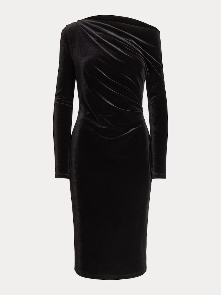Lauren Ralph Lauren Velvet Off Shoulder Cockail Dress - Image 4 of 4