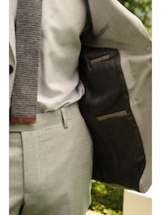 Svetlo siva - Ozka teksturirana obleka Signature Marzotto Wool: suknjič - Slika 4 iz 8