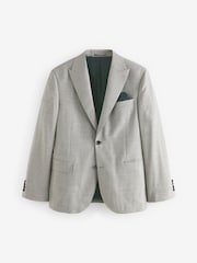 Svetlo siva - Ozka teksturirana obleka Signature Marzotto Wool: suknjič - Slika 5 iz 8