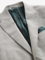 Svetlo siva - Ozka teksturirana obleka Signature Marzotto Wool: suknjič - Slika 6 iz 8