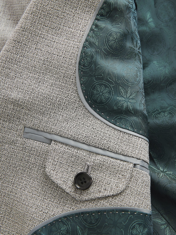 Svetlo siva - Ozka teksturirana obleka Signature Marzotto Wool: suknjič - Slika 8 iz 8 Svetlo siva - Ozka teksturirana obleka Signature Marzotto Wool: suknjič - Slika 8 iz 8