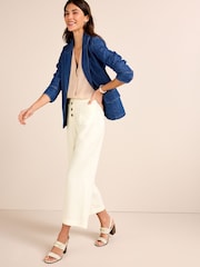 Denim Bright Blue Single Breasted Blazer - Image 4 of 6