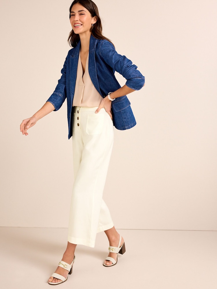 Denim Bright Blue Single Breasted Blazer - Image 4 of 6
