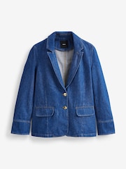 Denim Bright Blue Single Breasted Blazer - Image 6 of 6