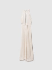 Savannah Morrow Ivory Sheer Knitted Maxi Dress - Image 2 of 5