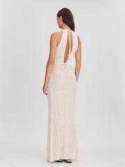 Savannah Morrow Ivory Sheer Knitted Maxi Dress - Image 4 of 5