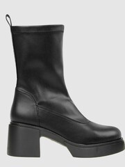 Novo Black London Mid Heel Sock Ankle Boots - Image 1 of 2