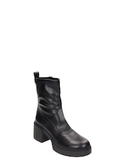 Novo Black London Mid Heel Sock Ankle Boots - Image 2 of 2