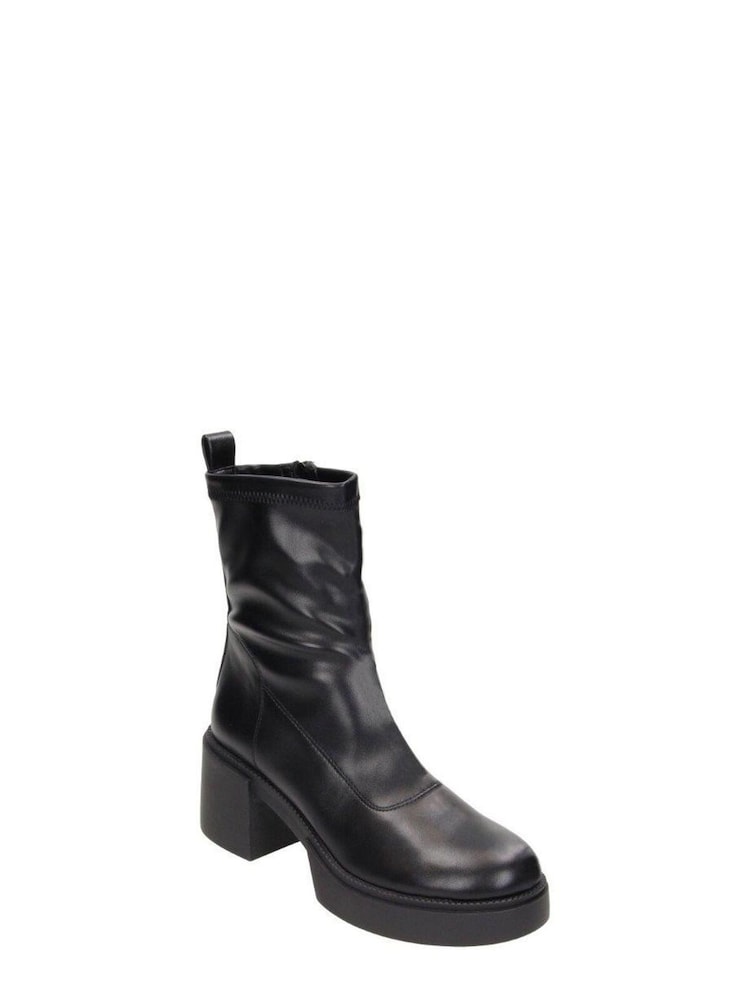 Novo Black London Mid Heel Sock Ankle Boots - Image 2 of 2