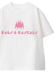 Rags & Rascals White Monster Logo T-Shirt - Image 2 of 3