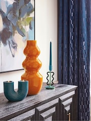 Teal Blue Tealight and Taper Arch Candle Holder - Image 6 of 6