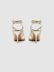 Reiss Gold Keira Strappy Open Toe Heeled Sandals - Image 4 of 5
