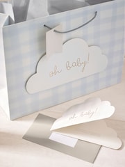 Natural Gingham Baby Gift Bag and Card Set - Image 2 of 3