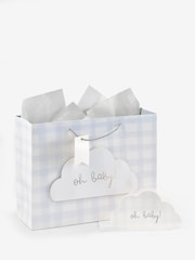 Natural Gingham Baby Gift Bag and Card Set - Image 3 of 3