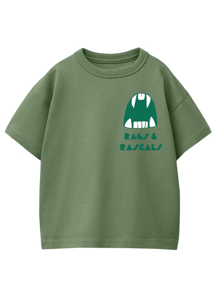 Rags & Rascals Green Monster Pocket T-Shirt - Image 1 of 3 Rags & Rascals Green Monster Pocket T-Shirt - Image 1 of 3