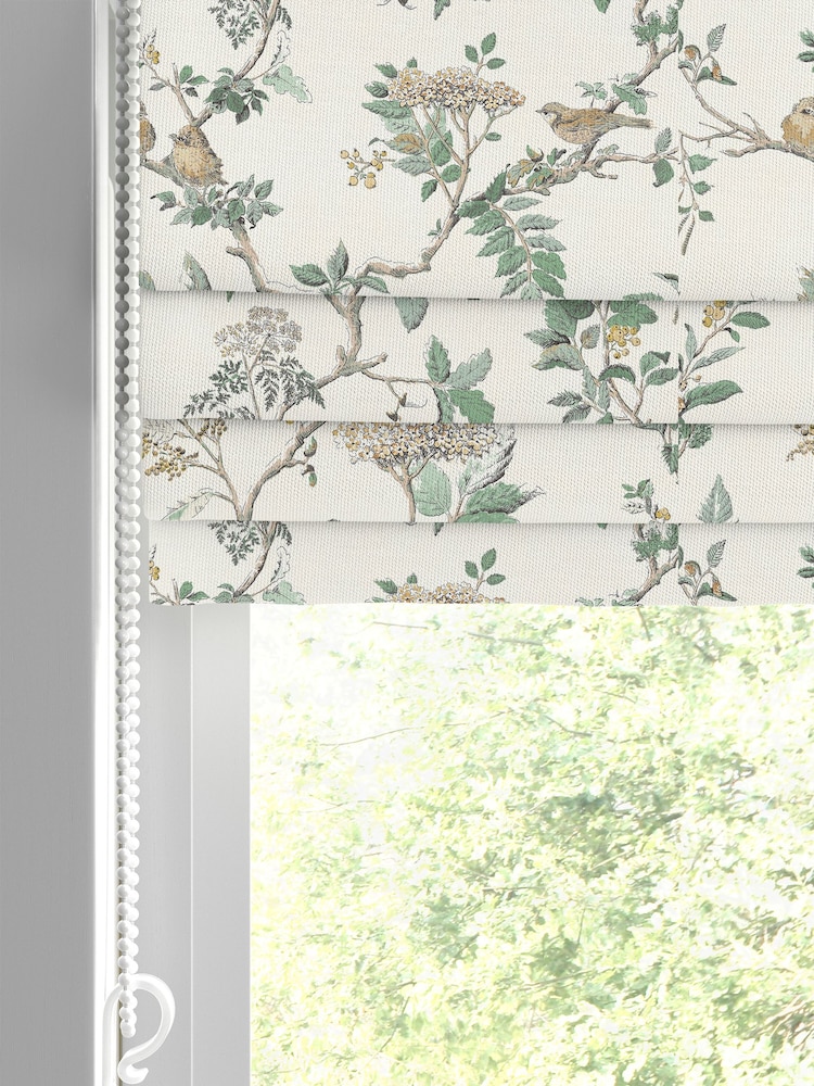 Laura Ashley Fern Green Elderwood Made to Measure 100% Cotton Roman Blinds - Image 2 of 6