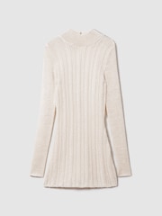Savannah Morrow Mini Ivory Sheer Knitted Dress - Image 2 of 6