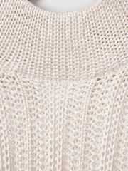 Savannah Morrow Mini Ivory Sheer Knitted Dress - Image 6 of 6