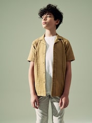 Green Short Sleeves Textured Shirt (3-16yrs) - Image 1 of 4