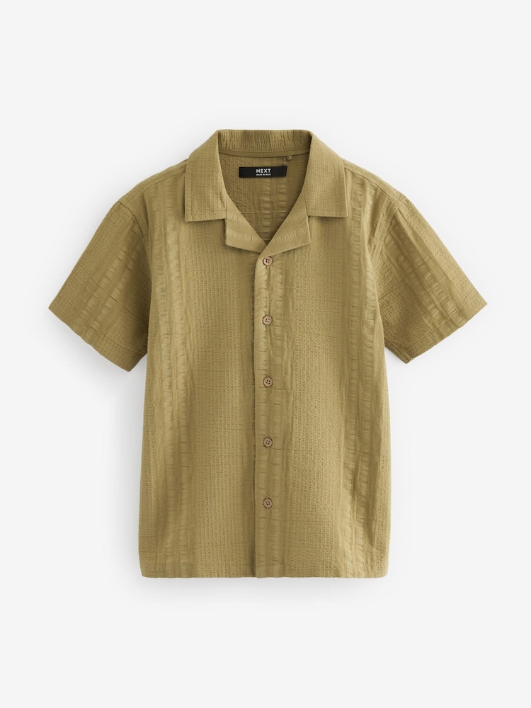 Green Short Sleeves Textured Shirt (3-16yrs) - Image 2 of 4