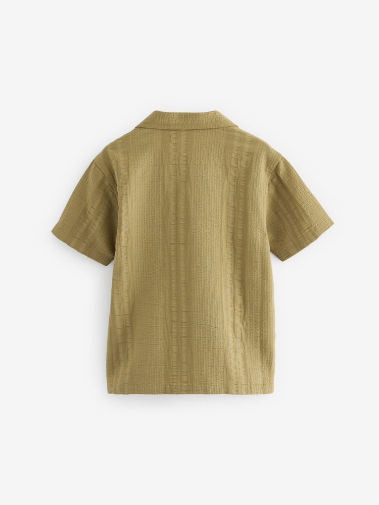 Green Short Sleeves Textured Shirt (3-16yrs) - Image 2 of 3