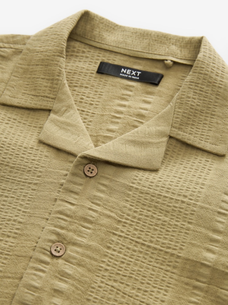 Green Short Sleeves Textured Shirt (3-16yrs) - Image 4 of 4