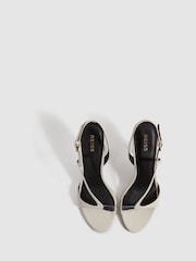 Pantofi din piele cu toc pătrat și baretă transparentă Reiss Joy - Imaginea 3 din 6