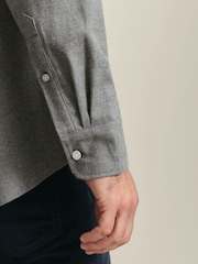Charles Tyrwhitt Grey Regular Fit Brushed Flannel Shirt - Image 4 of 6