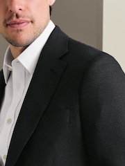 Charles Tyrwhitt Dark Grey Birdseye Slim Fit Italian Luxury Suit Jacket - Image 4 of 6
