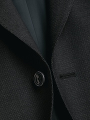 Charles Tyrwhitt Dark Grey Birdseye Slim Fit Italian Luxury Suit Jacket - Image 6 of 6