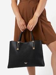 Dune London Black Dorrie Synthetic Logo Hardware Tote Bag - Image 1 of 6