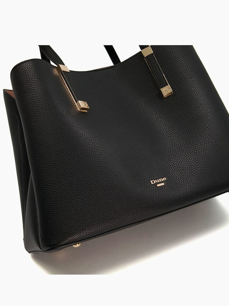 Dune London Black Dorrie Synthetic Logo Hardware Tote Bag - Image 6 of 6