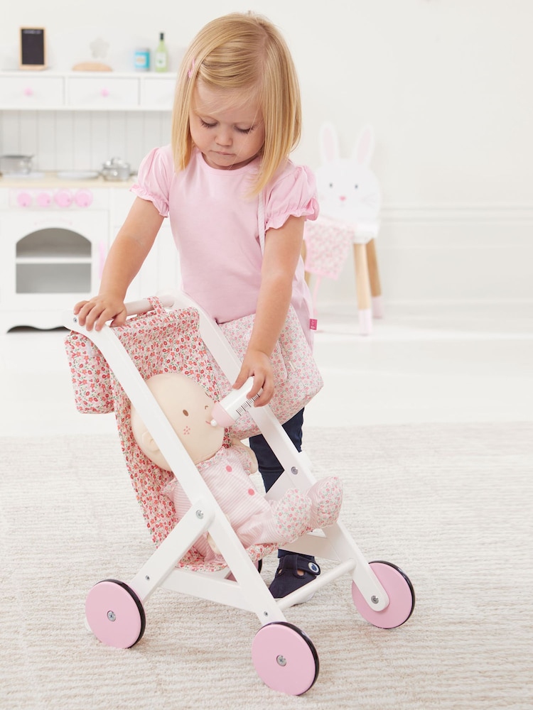 JoJo Maman Bébé Pink Personalised Wooden Pushchair Toy - Image 2 of 3