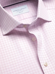 Rozā - Charles Tyrwhitt negludināms, elastīgs, Trafalgar Weave auduma krekls ar izgriezumu, pieguļošs piegriezums - Attēls 5 no 6