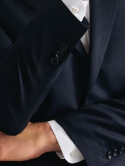 Azul marino - Chaqueta de traje de lujo italiana de corte ajustado Birdseye de Charles Tyrwhitt - Imagen 5 de 6