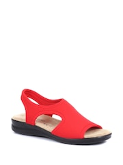 Pavers Red Ladies Stretch Sandals - Image 2 of 5